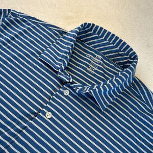 Southern Tide Mens brrr Polo Shirt Blue White Stripe Size Large